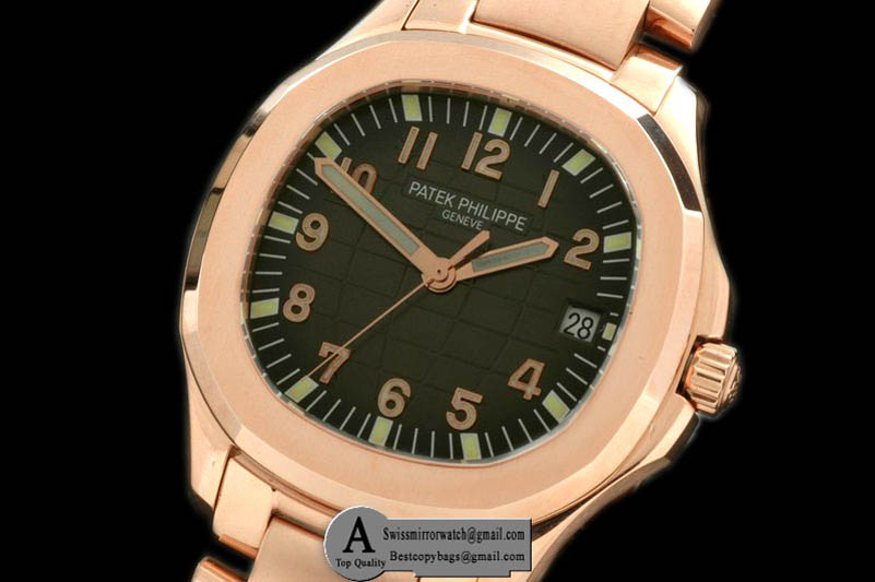 Patek Philippe Aquanaut Jumbo V3 Auto Rose Gold Rose Gold Black Asian 4813 28800 Replica Watches
