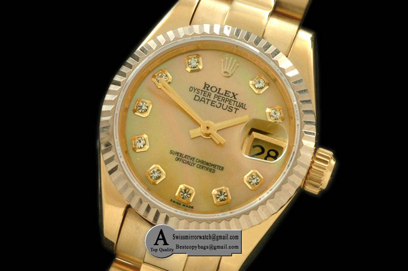 Rolex Yellow Gold President MOP Green Diamond Swiss Eta 2671-2 Replica Watches