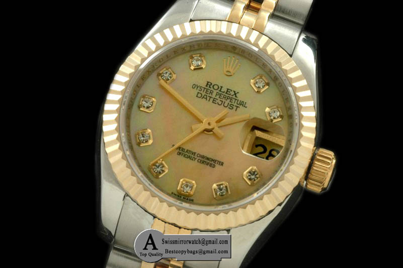 Rolex SS Yellow Gold Jubilee MOP Gold Diamond Swiss Eta 2671-2 Replica Watches