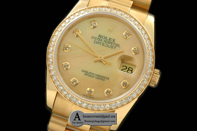 Rolex SS Yellow Gold President MOP Gold Diamond Swiss Eta 2836-2 Replica Watches