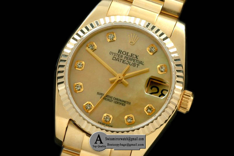 Rolex SS Yellow Gold President MOP Gold Diamond Swiss Eta 2836-2 Replica Watches