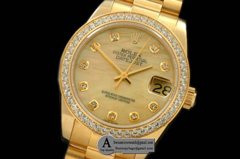 Rolex SS Yellow Gold Jubilee MOP Gold Diamond Swiss Eta 2836-2 Replica Watches