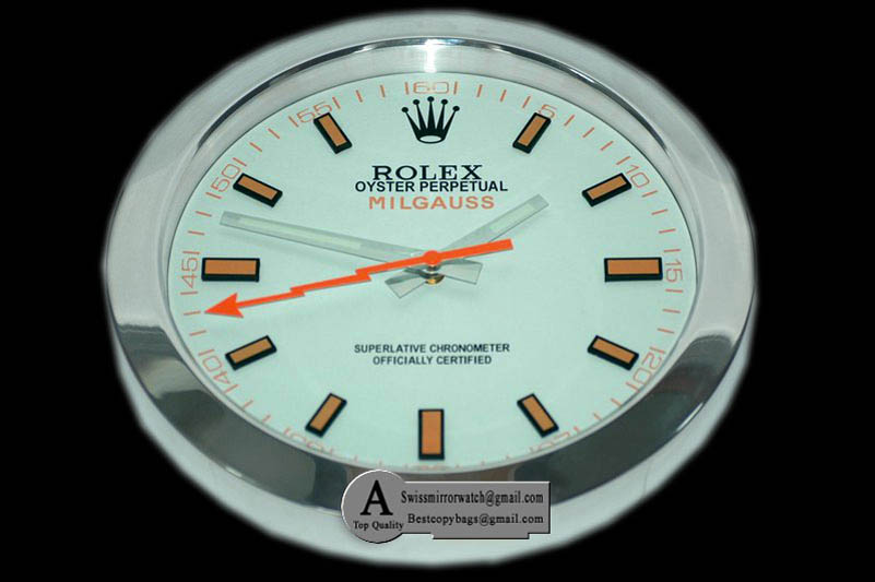 Rolex Dealer Clock Milgauss Style White Japanese Quartz Replica Watches