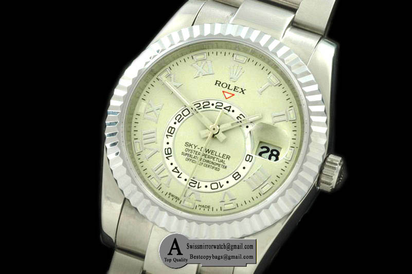Rolex SkyDweller SS SS White Asian 2813 Replica Watches