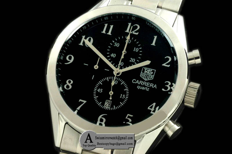 Tag Heuer Carrera Vintage SS/SS Black Jap Qtz Replica Watches