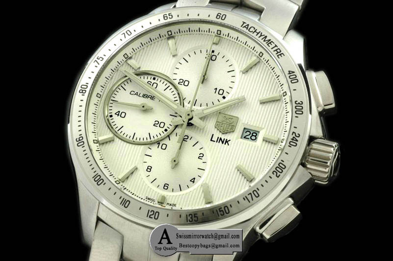 Tag Heuer Link 2010 Day SS SS White A 7750 Replica Watches