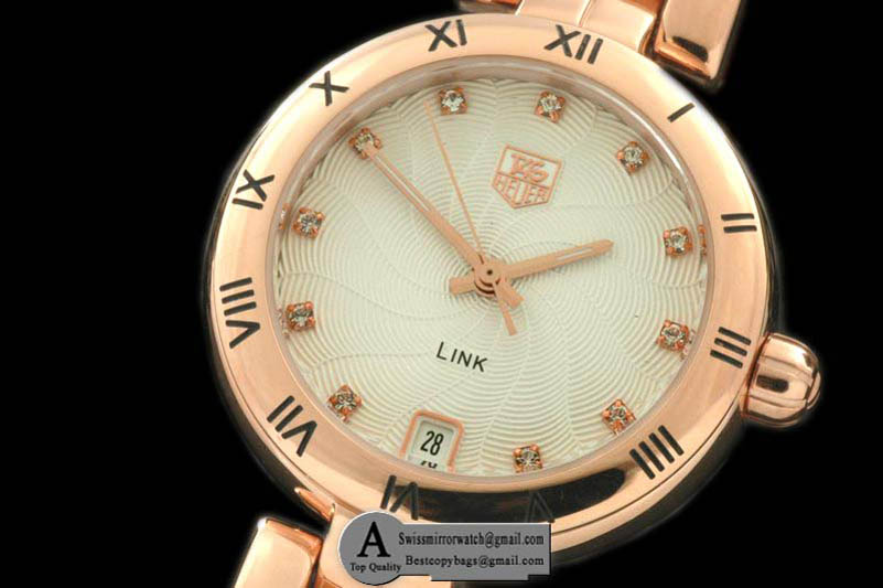 Tag Heuer 2012 Link Sports Rose Gold Rose Gold White Diamond S-Qtz Replica Watches