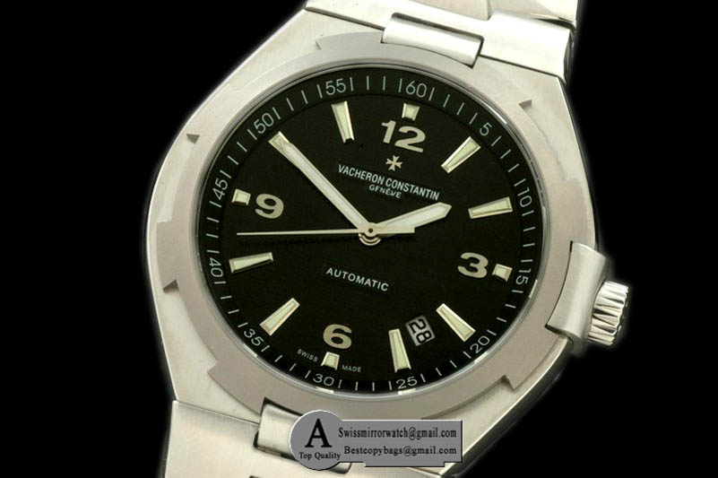 Vacheron Constantin Overseas SS SS Black Swiss Eta 2836-2 Replica Watches