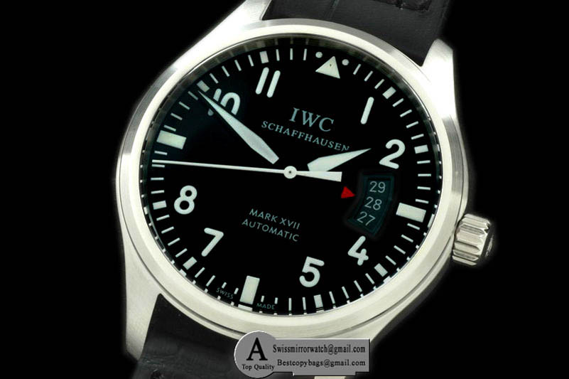 IWC IW326501 Mark XVII SS/Leather Black Asia 2824 Replica Watches