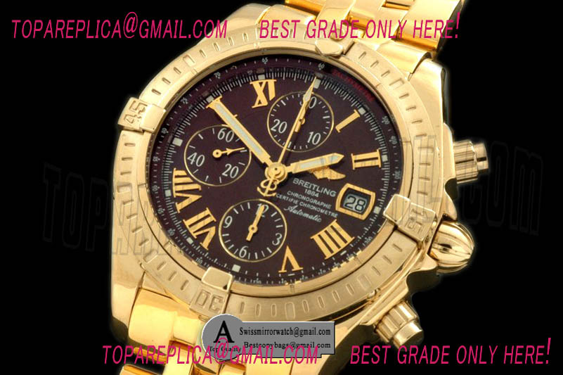 Breitling Chronomat Evolution YG/YG Brown Roman A-7750 28800bph