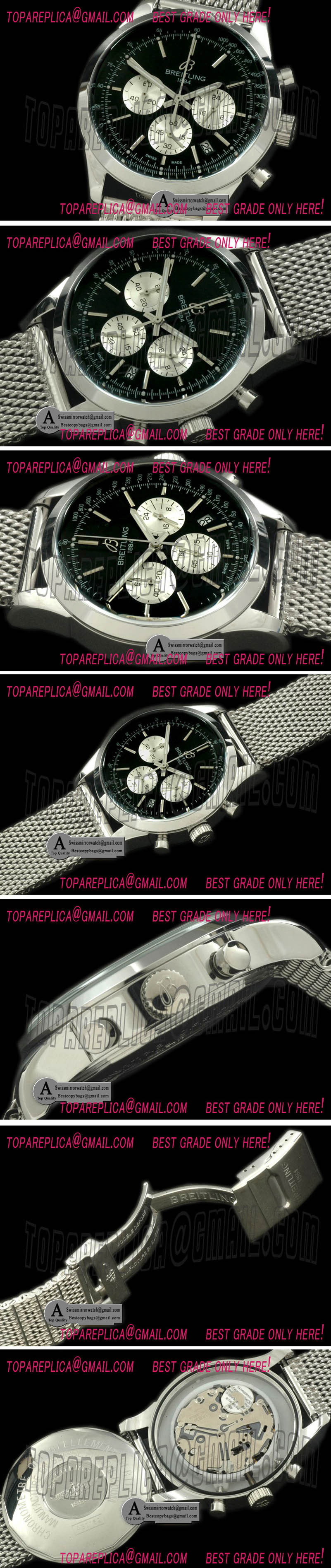 Replica Breitling TransOcean AB015112/BA59 Chrono SS/SS Black Japanese OS20 Quartz Watches