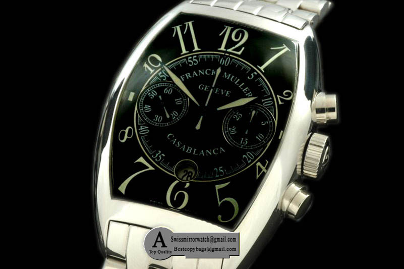 Franck Muller Casablanca Chrono SS SS Black Asia 7753 Replica Watches