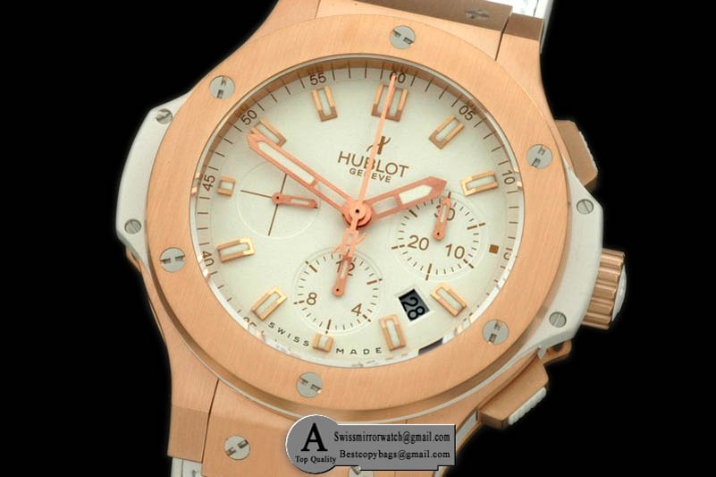 Hublot Big Bang Evolution 301.PE.2180.RW Rose Gold/Rose Gold/Leather White A-7750 28800 Replica Watches