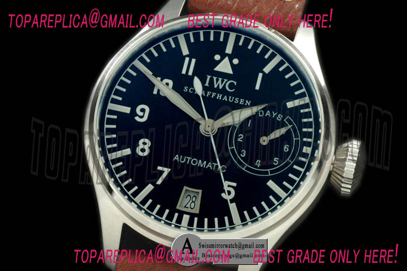 Replica IWC Big Pilot 5002 IW5002-01 SS/Leather Black Asia 25J Watches