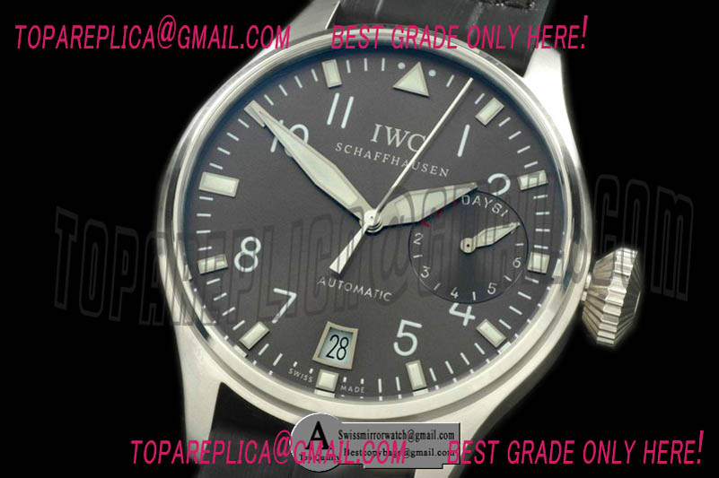 Replica IWC Big Pilot 5002 IW500402 SS/Leather Grey Asia 25J Watches