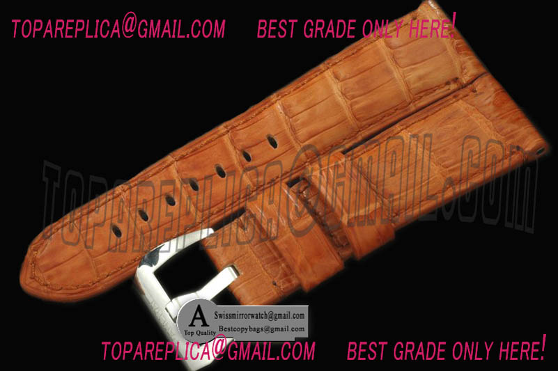 Replica Officine Panerai 24/22 Handsewn American Croc Leather Strap - Honey