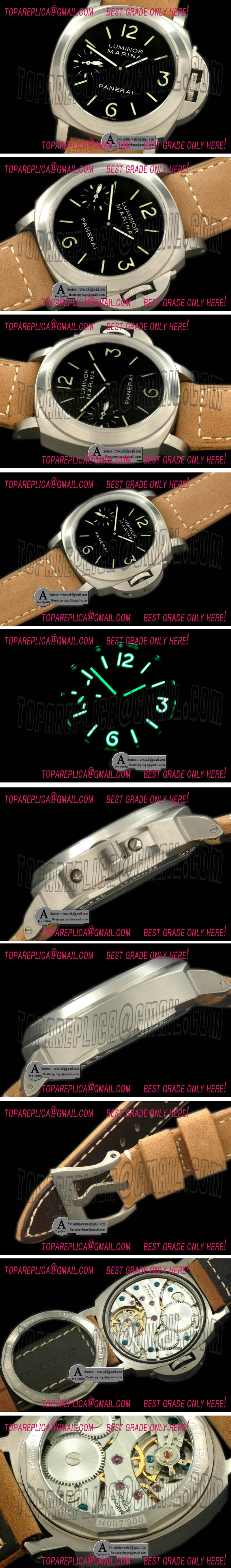 Replica Officine Panerai Luminor Marina 44mm Pam 177 N TI/Leather Black Asia 6497 Watches
