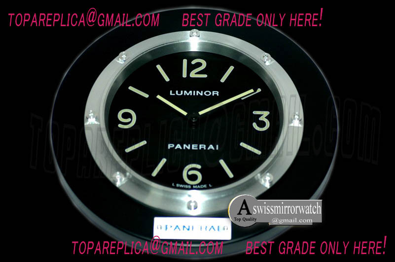 Panerai Pam 112 Style Wall Clock Black Finish Swiss Qtz