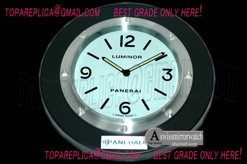 Panerai Pam 114 Style Wall Clock Black Finish Swiss Qtz