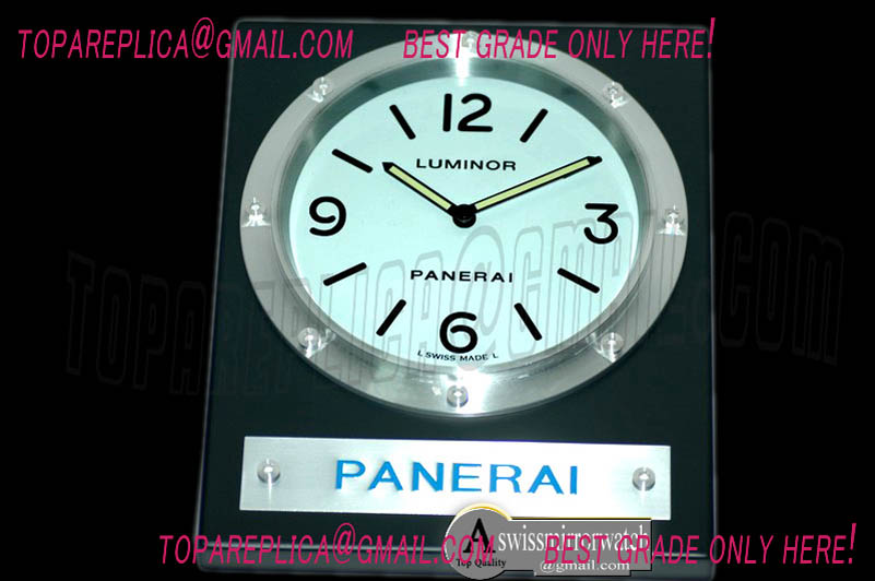 Panerai Pam 255 Style Wall Clock White/Black Finish Swiss Qtz