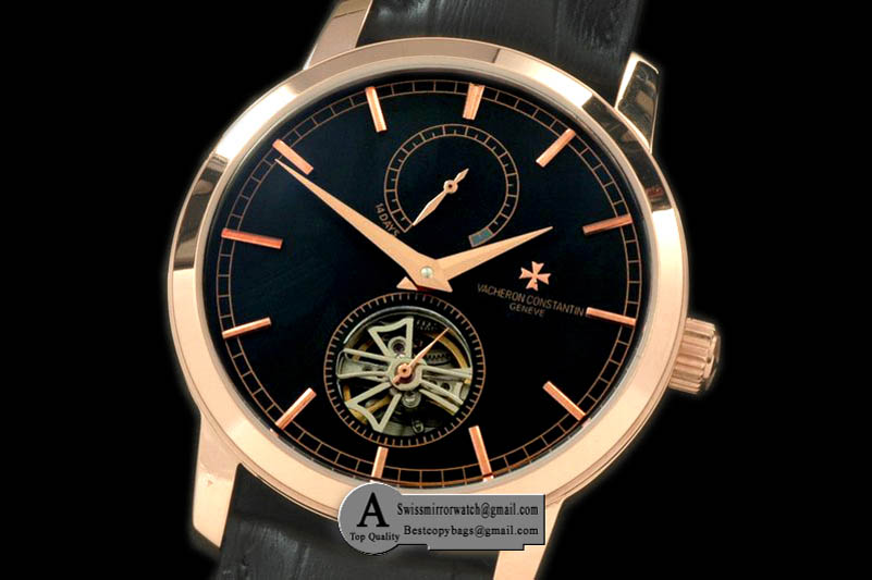 Vacheron Constantin Malte Tourbillon Rose Gold/Leather Black Asian Auto 2813 Replica Watches