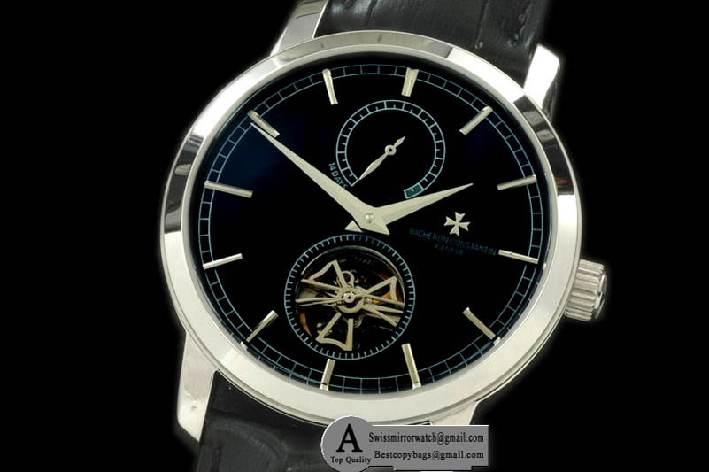 Vacheron Constantin Malte Tourbillon SS/Leather Black Asian Auto 2813 Replica Watches