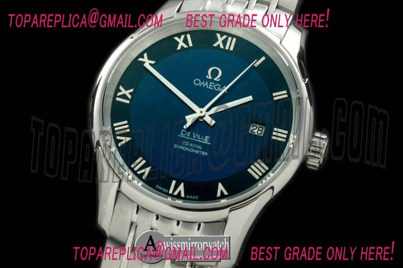 Omega Deville Co Axial Auto SS/SS Blue Asian 2824