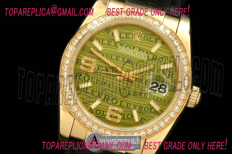 Rolex YG/LE Khaki Swiss Eta 2836/3135-Real Diamonds