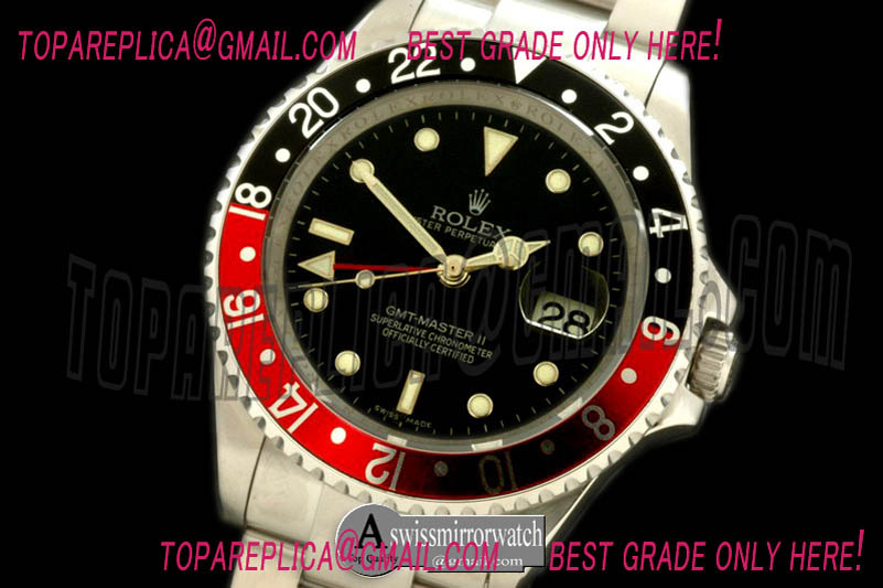 Rolex GMT II 16710 SS Black/Red Asian 2836/3186