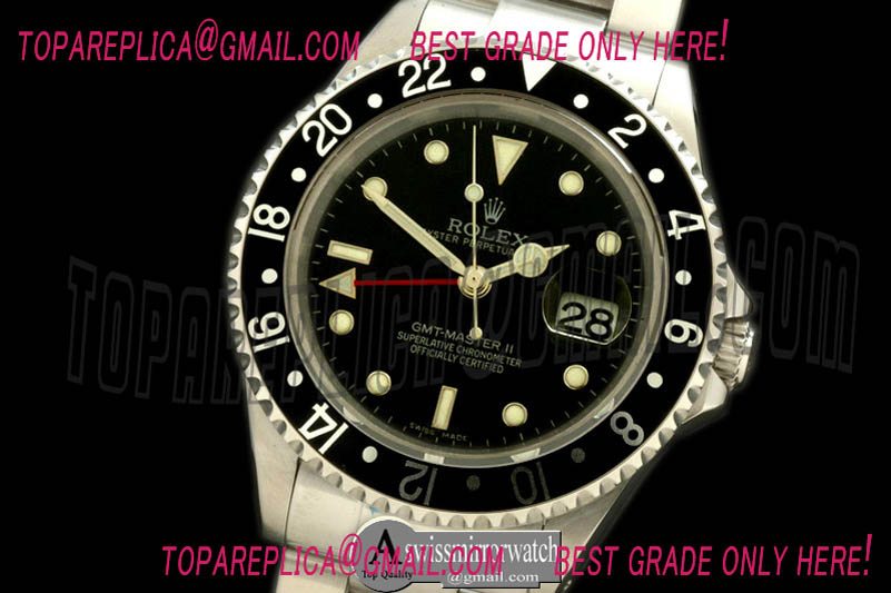 Rolex GMT II 16710 SS Black Swiss 2836/3186
