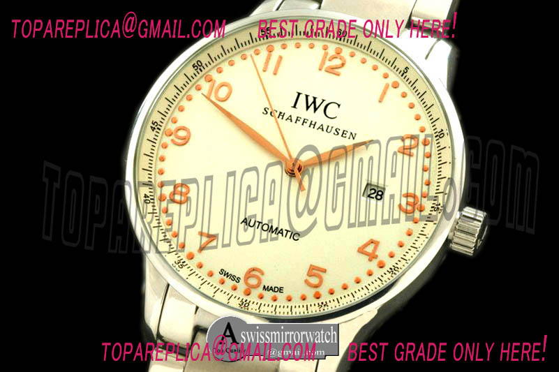IWC Portugese Automatic SS/LE White/R-Gold Num Asia 2813