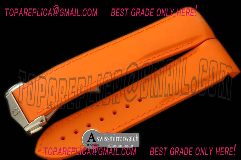Omega Rubber Strap For 45mm Ceramic Planet Ocean - Orange