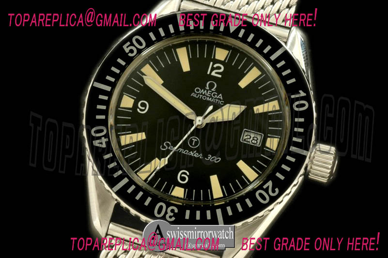 Omega Vintage Seamaster 300 Military SS/ME Blk A-2836
