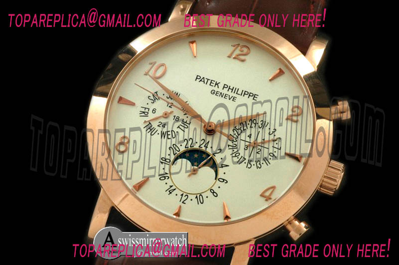 Patek Philippe Classic Perpetual Calendar RG/LE White Num Asian 2813