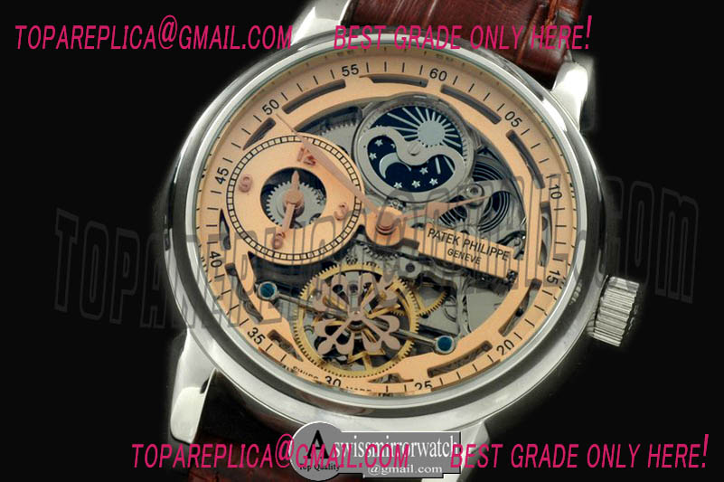 Patek Philippe Skeleton Duo Time/Moon Phase SS/LE R-Gold Asian 2813