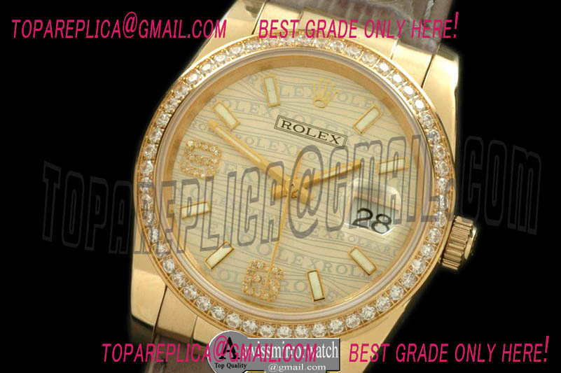 Rolex YG/LE Champagne Asian 2836/3135-Real Diamonds