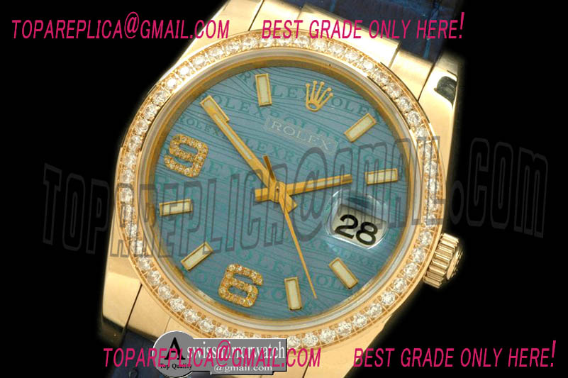 Rolex YG/LE Blue Asian 2836/3135-Real Diamonds