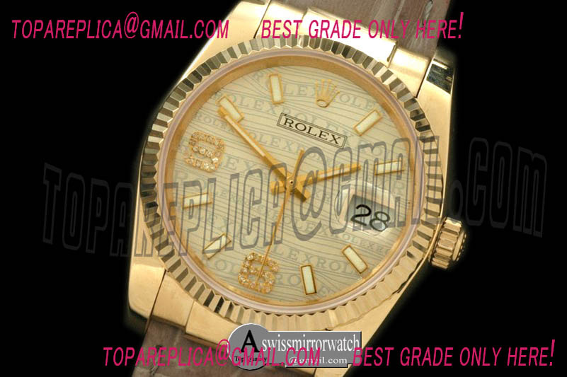 Rolex YG/LE Champagne Asian 2813 28800 -Real Diamonds