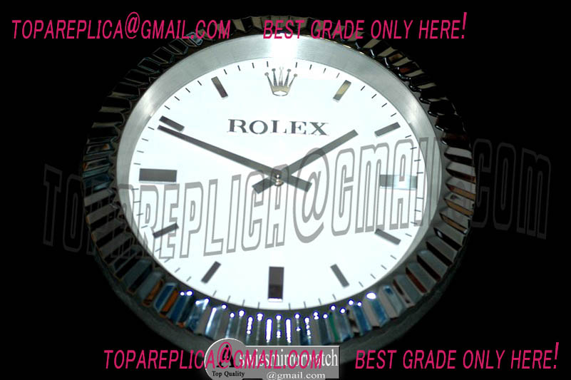 Rolex Dealer Clock SuperOcean Style SS/Wht Swiss Quartz