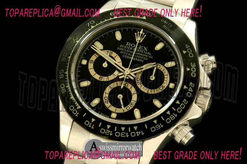 Rolex Daytona 116506 SS/Cer/SS Black A-7750 Sec@6