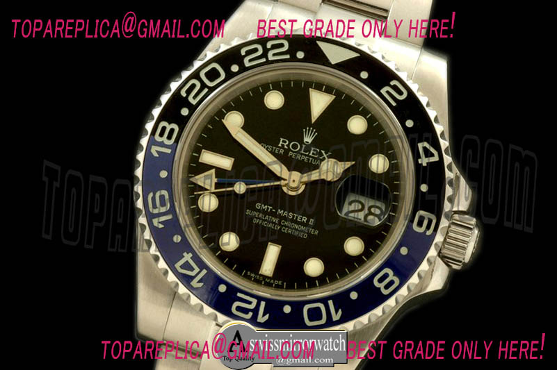 Rolex SS/SS 2013 GMT Blue-Black Asian 2836