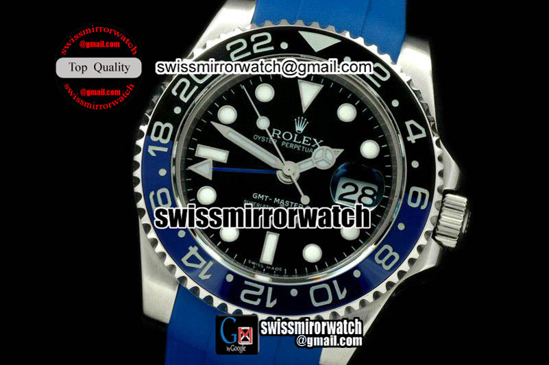 Rolex SS/RU 2013 GMT Blue-Black Asian 2813