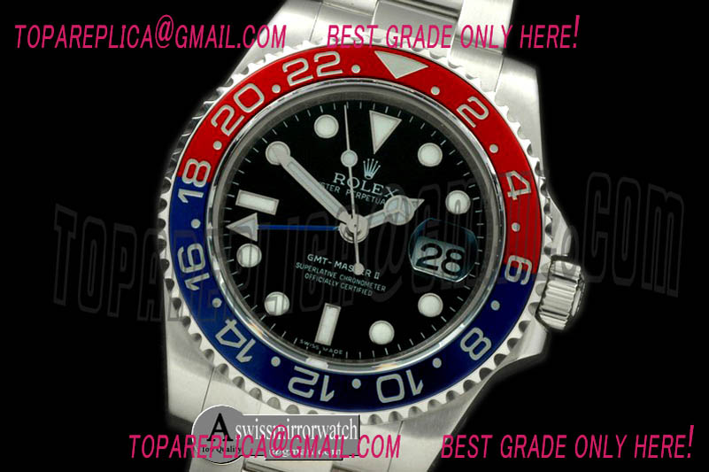 Rolex SS/SS 2013 GMT Blue-Red Asian 2813