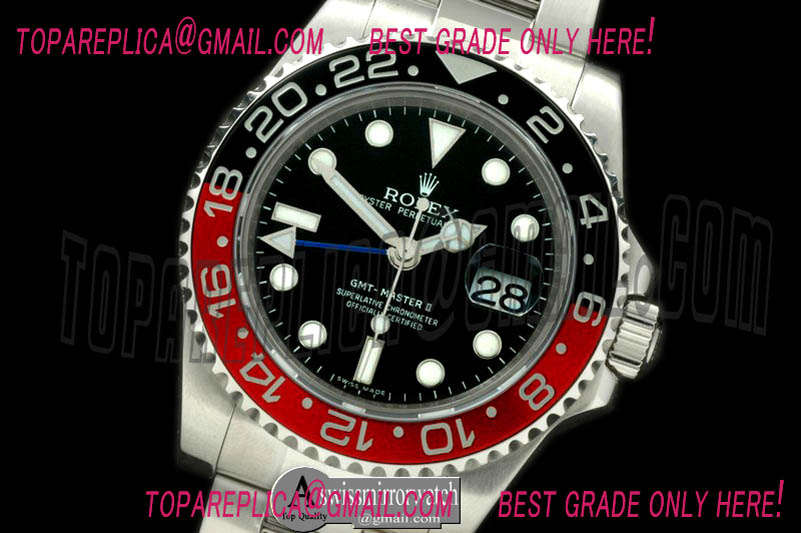 Rolex SS/SS 2013 GMT Black-Red Asian 2813