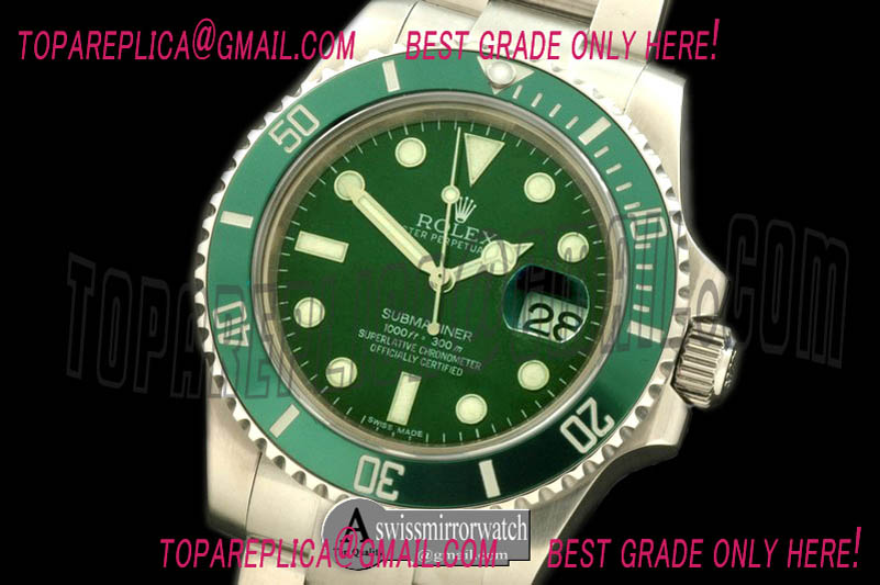 Rolex Submariner 116600LV Green Sub Swiss 2836/3135