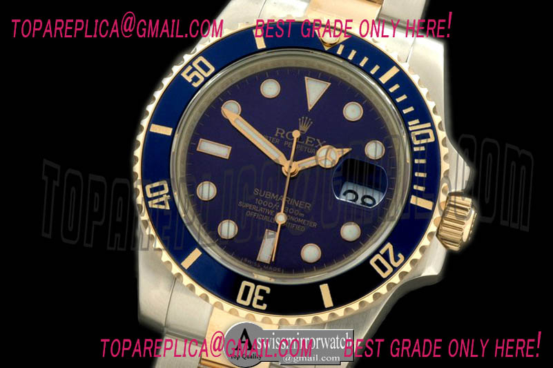 Rolex The 116613 TwoTone Submariner Blue TT 14K Wrapped Gold