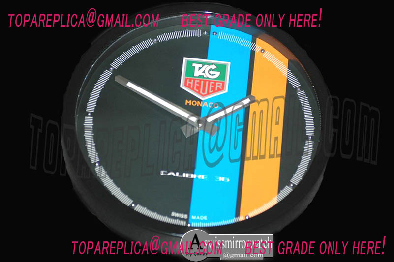 Tag Heuer Dealer Clock Monaco Gulf Style PVD/Blk Swiss Quartz