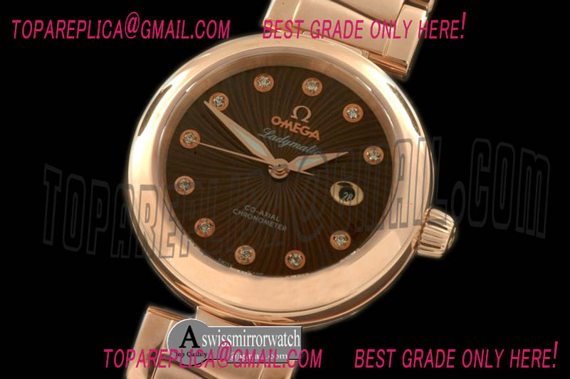 Omega Deville Ladymatic RG/RG Brown J-9105
