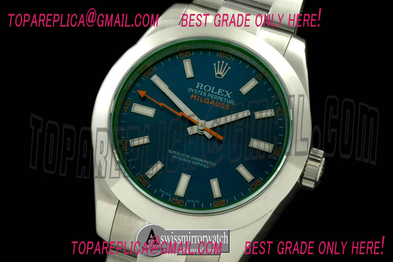 Rolex Milguass SS Blue (Green Sapphire) Swiss Eta 2836/3131