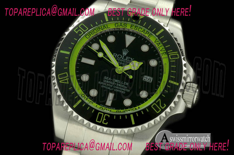 Rolex DeepSea Watch What if Edition SS Blk/Grn A2813